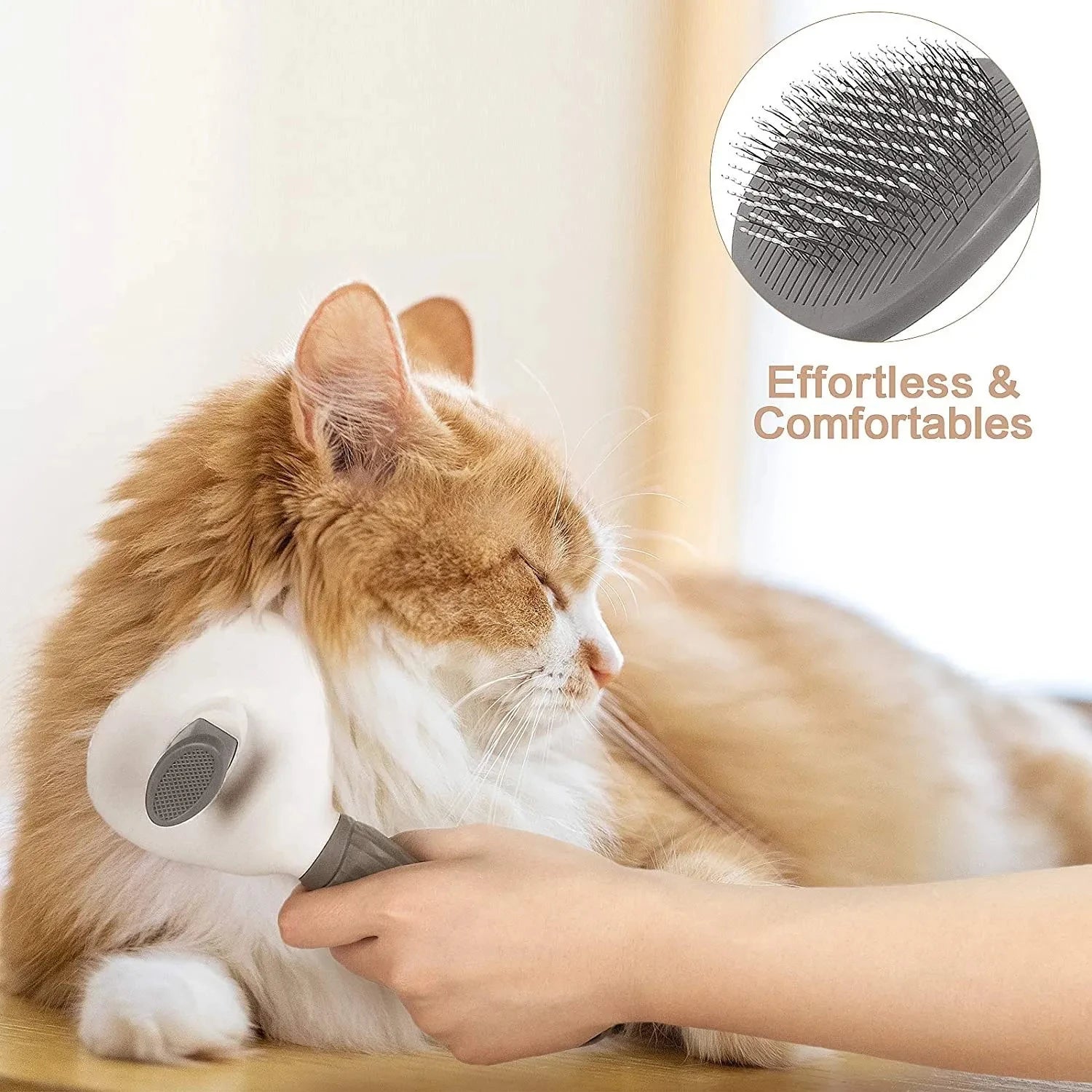 One-Click Self-Cleaning Pet Brush for Dogs & Cats