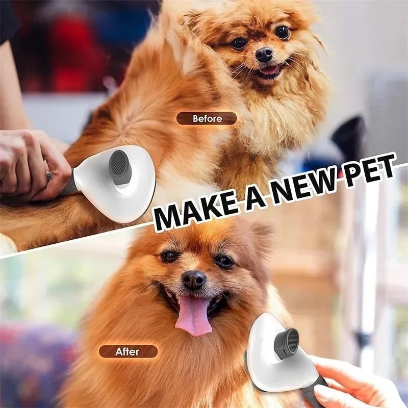 One-Click Self-Cleaning Pet Brush for Dogs & Cats